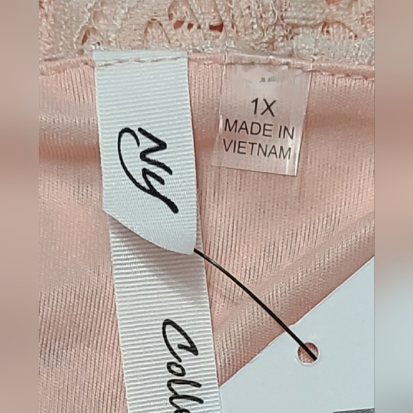 NWT NY Collection size 1X peachy/pink top - Picture 10 of 10